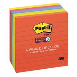 Post-It 675-6SSAN Notes Super Sticky Neonlined 98x98mm